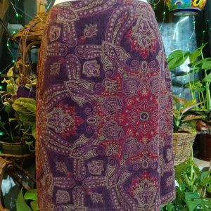 St. John's Bay corduroy mandala midi skirt